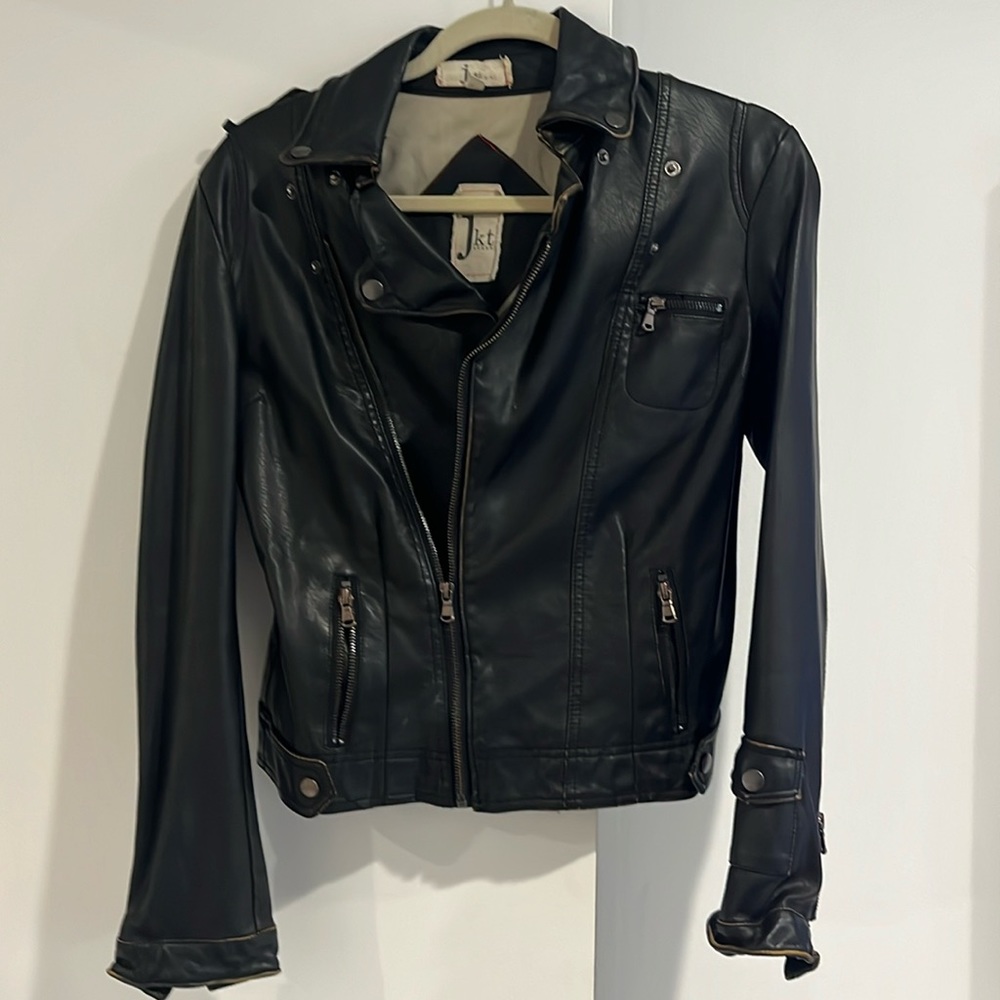 EUC Brownish Black faux leather jacket, JKT NYC, S Sm